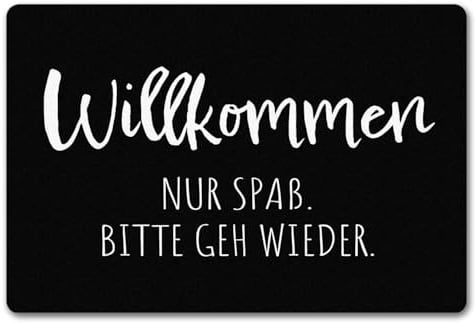 speecheese Hau ab Fußmatte in 40x60 cm ohne Rand Willkommen Nur Spaß. Bitte GEH Wieder. Sarkastisch Humorvoll - Christkind Weihnachtsbaum Spaßgarant