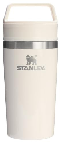 Stanley Cafe to Go Travel Mug 350 ml | Leak-Proof Two Piece Drinking Cup | Coffee Cup for Coffee, Tea and Drinks | Insulated Stainless Steel Coffee Mug | BPA Free | Cream Gloss