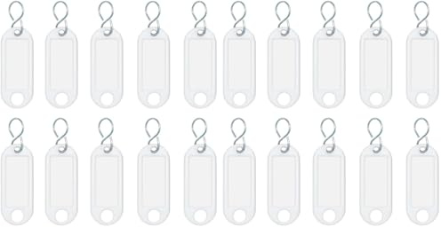Wedo 262103400 Schlüsselanhänger Kunststoff (mit S-Haken, auswechselbare Etiketten) 10 Stück, weiß (Packung mit 2)