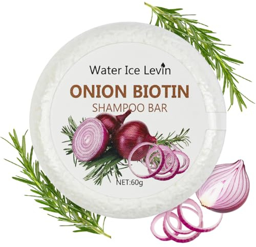 LOPHE Onion Biotin Shampoo Bar, 60 g fast schampo utan silikoner, naturvård, vegansk, ekologiskt schampobar för hår, kropp, fast tvål för kvinnor män hemma och på resa