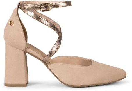 miMaO. Zapatos de Fiesta cómodos Mujer con Tiras Cruzadas en Piel. Plantilla de Gel. Hecho en España
