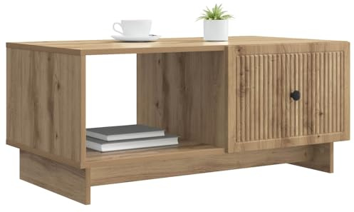 vidaXL Couchtisch Artisan-Eiche 90 x 50 x 40 cm Holzwerkstoff, Vintage Rechteckiger Couchtisch, Holz mit Stauraum, für Wohnzimmer, Klassische Innendekoration