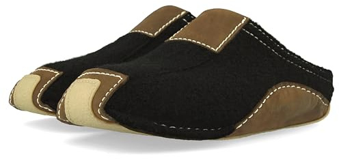 HAFLINGER Pocahontas Pantoffel Hausschuh mit TR-Gummisohle Wechselfussbett unisex