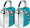 Go Travel Sentry® TSA 3 Dial Combination Luggage Padlock - Twin Pack (Ref 344) Multicolour