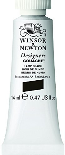 Winsor & Newton 14ml Designers Gouache Tube - Lamp Black
