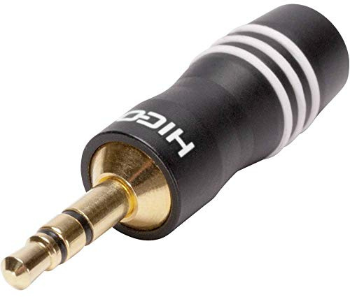 Hicon HI-J35S03 Jack Connector 3.5 mm Plug, Straight Number of Pins (Number): 3 Stereo Black 1 Piece