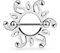 Paula & Fritz® Brustwarzen-Piercing Brustpiercing Frau Maenner Intimpiercing Mann Nippelpiercing Silber Gelbgold Roségold Schild Sonnenkranz Edelstahl Chirurgenstahl 316L K17673_ST