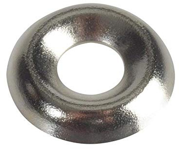 ForgePack Screw Cup Washers | No. 8's | Solid Brass, Nickel Plated | Pack 20