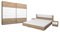 Rauch Möbel Barcelona Schlafzimmer, komplett, bestehend aus 1 Bett 160x200cm, 1 Nachttisch-Paar 50x38x37cm, 1 Schwebetürenschrank 226x210x62cm, Farbe Eiche Sanremo Hell mit Absetzung in Weiß