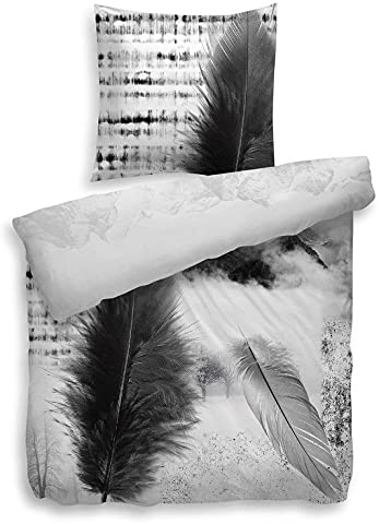 Heckett Lane Mako-Satin Wendebettwäsche Ace 135x200 (80x80) Schwarz/Weiss