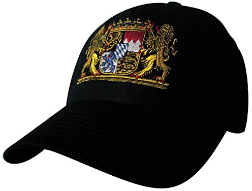 Baseballcap mit Einstickung - Wappen Löwen Bayern - versch. Farben 68082 Farbe schwarz