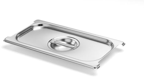 HENDI Gastronorm Deckel, mit Griffausparung, für Gastronormbehälter, Temperaturbeständig von -40° bis 300°C, Heissluftöfen-Kühl- und Tiefkühlschränken-Chafing Dishes, GN 1/3, 325x176mm, Edelstahl