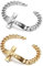 Flongo Herrenarmband Männer Kette Armkette, Edelstahl Rosenkranz Armband Armreif Armkette Panzerkette Englisch Bibel Kreuz Kruzifix Jesus Silber Gold Golden Biker Herren-Accessoires 2er Set