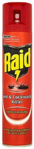 Raid 3 x Ant and Cockroach Killer spray kills most insects long protection