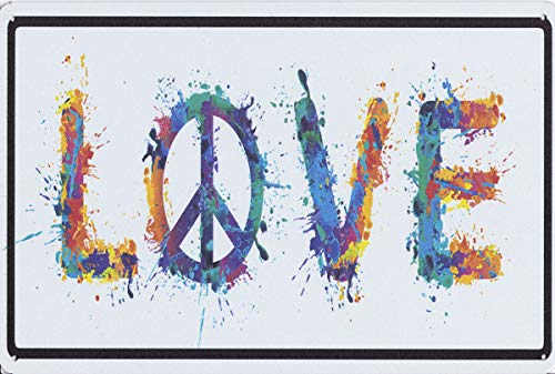 Visario Blechschild Bild Love Peace 30x20cm 2333 Verschiedene Bilder, Wandbilder und Schilder zur Auswahl.