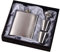 Milya 7 oz. Edelstahl Flachmann Set mit 2 Schnaps-Bechern und 1 Trichter Schnapsbehälter Taschen-Flasche Outdoor Flachmänner mit Geschenk-Box