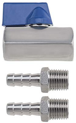 Create idea Robinet à Bille 1/4 Pouce en Acier Inoxydable Mini Connecteur de Style NPT Femelle et Robinet d'arrêt Mâle 8mm