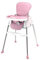wuuhoo® Baby Hochstuhl Finn - Kinderhochstuhl mit 5-Punkt-Gurt, Kissen und Tablett, Rutschfester Kinderstuhl mit Fußstütze - Baby & Kleinkinder Zubehör rosa