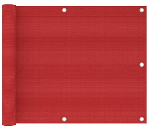 vidaXL Schermo Frangivista per Balcone Rosso 75x500 cm in HDPE