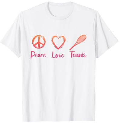 Tennisspieler Spruch - Peace Love Tennis T-Shirt
