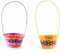 Easter Egg Baskets - 2x Large Egg Baskets, Easter, Yellow Easter Basket, Pink Easter Basket - Easter Egg Hunt Accessory Set
