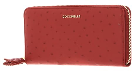 Coccinelle Tassel Ostrich Zip Around Wallet Acero/Acero
