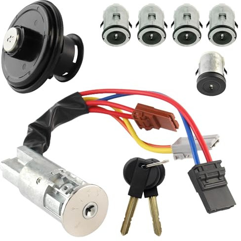 Kit de 5 serrures de porte + neiman + bouchon de réservoir compatible pour Expert, Scudo et Jumpy (1995-2006) avec double de clés | 4162F4 | 4162L9 | 4162S1