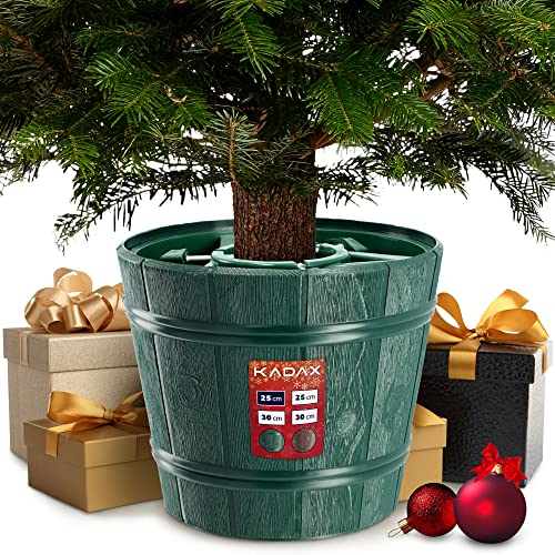 KADAX Support pour sapin de Noël, en plastique, disponible en deux versions de couleur, support en plastique pour un sapin de Noël, hauteur de l'arbre jusqu'à 240 cm/vert
