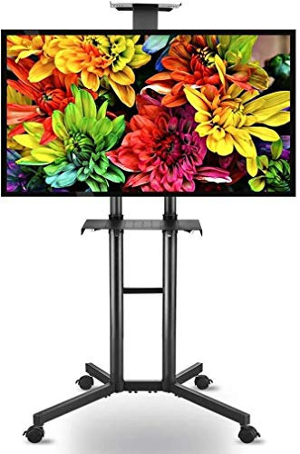 TV Rack, TV Stand Mobile TV Trolley Stand with Lockable Wheels, Adjustable Universal 32-70 Inch TV Stand with Double Shelf (Size : 160cm)