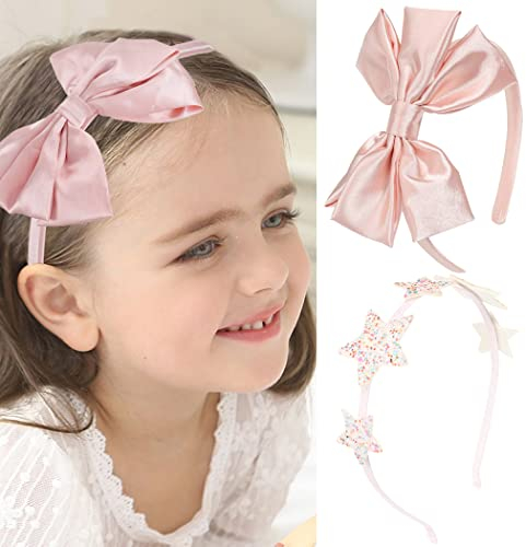 Fashband Ragazze Fasce per capelli stelle paillettes Cuore scintillante cerchio per capelli per bambini adolescenti usura quotidiana regalo festa decorazione (B)