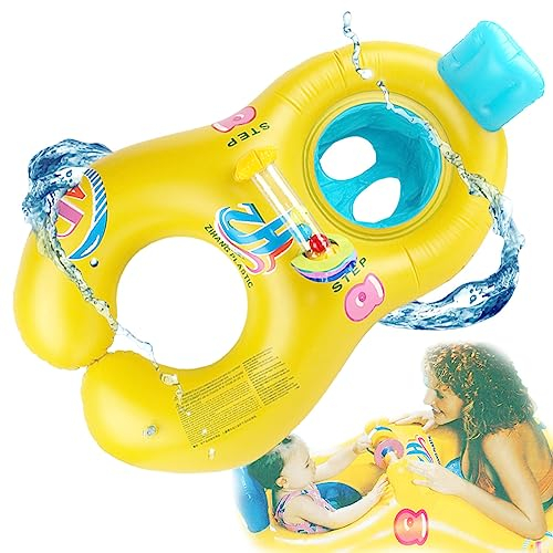Darryy Anneau de Natation Mère Bébé, Anneau de Natation pour Bebe Maman, Bouée Piscine Bébé(pour Les Bébés de 6 à 36 Mois), Bouée de Piscine Gonflable avec Siège pour Bébé