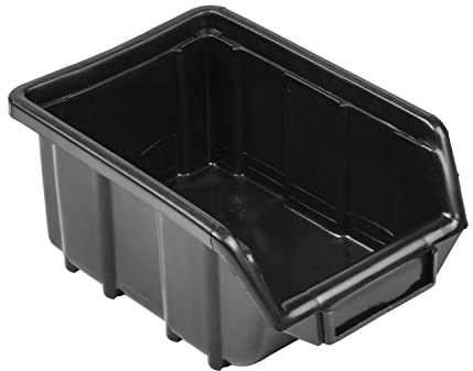 botle 10 Stck Sortierboxen Lagerboxen Stapelboxen Werkstatt Stapelkisten Sichtlagerkasten Eco Box Schwarz 17x11,5x7,5cm Sortierkasten