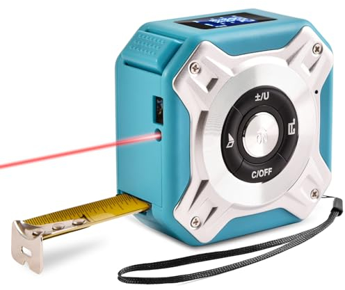 Entfernungsmesser-Skala, 2-in-1-Maßband mit LCD-Digitalanzeige, Magnethaken, Einheitenumrechnung, Lasermaß 131,2 Fuß, Maßband 16,4 Fuß