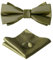 HOULIFE Fliege Herren Set - Verstellbare Fliege aus Satin Polyester Vorgebunden Fliege, einfarbige Einstecktuch, Manschettenknöpfe Set für Bräutigam Hochzeit formal mit Geschenkbox, Olivgrün