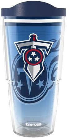 Tervis NFL Tennessee Titans – Forever Fan – Gobelet isotherme à double paroi fabriqué aux États-Unis pour garder les boissons froides et chaudes, 710 ml, classique