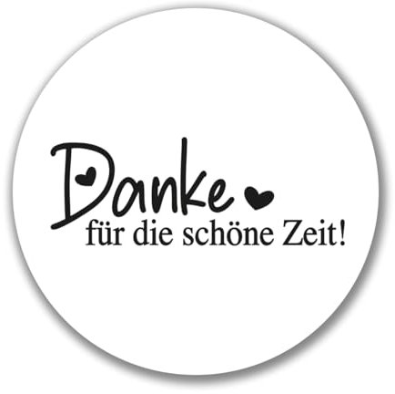 Huuraa Aufkleber Danke für die schöne Zeit Herzen Geschenk 10cm Sticker Danke für die schöne Zeit Geschenkidee