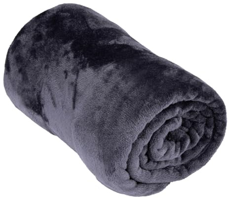 Arti Casa Fleecedecke 150 x 200 cm - Tagesdecke - Kuscheldecke - Sofa Überwurfdecke - 1-Personen Sofadecke - Dekoration Wohnzimmer - Waschmaschinenfest - Dunkelgrau - Fleece/Polyester