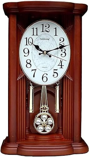 MCGOS BPILOT Orologio da Tavolo retrò a Pendolo, Orologio da Parete a Batteria al Quarzo con Pendolo e suoneria Westminster,C