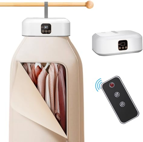 Mini séchoir à linge portable avec télécommande, petite machine de séchage électrique compacte pliable avec sac étanche pour voyage, camping-car, maison, appartement