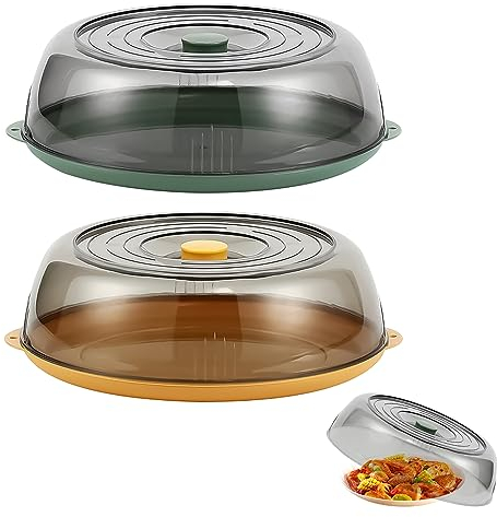2Pcs Insulated Food Covers, 28 * 28 * 9cm Microwave Splatter Cover for Food, Insulated Plate Covers, Keep Food Fresh