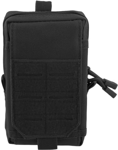 Taktische EDC Tasche, Molle Tasche Telefon, Utility Gadget Hüfttasche, Kompakt Militär Tasche, Handy Gürteltasche, Outdoor Beutel für Camping Angeln Wandern Radfahren Reise Klettern (Schwarz)