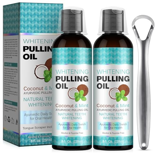 2 Packs Coconut Oil Pulling,Natural Teeth Whitening Mouthwash 16 fl oz