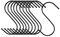BBly 10 Pcs S Hooks 12cm Large S Shaped Hooks Stainless Steel Heavy Duty Utensil Pan Metal S Hook (L-Black-12cm-10Pcs)