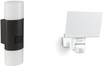 Steinel LED Außenleuchte L 910 S anthrazit, Wandleuchte mit 180° Infrarot Bewegungsmelder & LED-Strahler XLED Home 2 S weiß, Flutlicht, voll schwenkbar