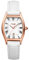 JewelryWe Damenuhr Leder Rechteckige Uhr: Damen Vintage Datum Kalender Analog Quarz Armbanduhr Frauen Weiß Lederarmband Geschäft Lässige Uhr mit Römischen Ziffern Tonneau Zifferblatt