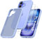 Qasyfanc Matt Cover Case Compatible with iPhone 16 6.1 with 2 Pack Tempered Glass Screen Protector, Non-Yellowing Shockproof Phone Bumper Cover Hard PC Anti-Scratch Case Light Blue