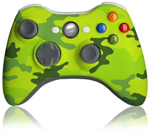 SWCTIM Wireless Controller for Xbox 360, 2.4GHZ Game Joystick Controller Gamepad for Xbox 360 & Slim Console and PC Windows 7/8/10,No Audio Jack,Camo Green