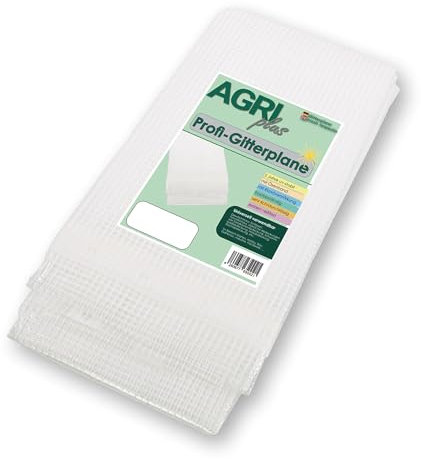 VEPATIM Gitterplane Gitterfolie 5 x 6 m transparent weißes Gitter Nagelrand verstärkt