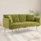 Arhatreya 2-Sitzer Sofa aus weichem Samt, Umwandelbar in EIN 3-Fach verstellbares Schlafsofa, Robuste Metallfüße, Geeignet für Wohnzimmer, Schlafzimmer, Grün