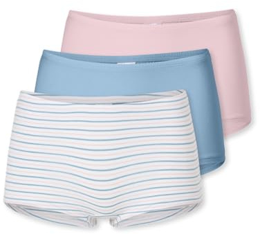 Schiesser Mädchen 3 Pack Unterwäsche Shorts weiches Bündchen - 95/5 Organic Bio Baumwolle - Größe 140 bis 197